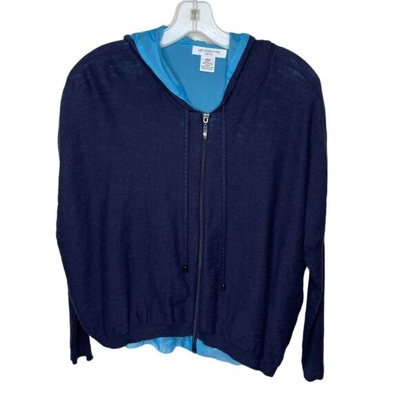Liz Claiborne Petite Zip Jacket Blue - Picture 1 of 7